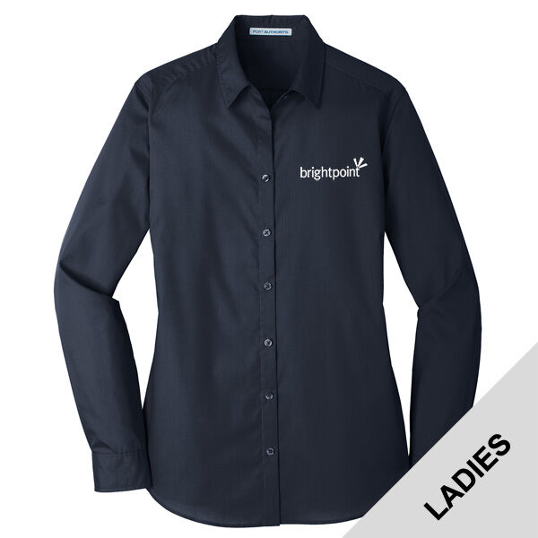 LW100 - B287E001 - EMB - Ladies Long Sleeve Poplin Shirt Thumbnail